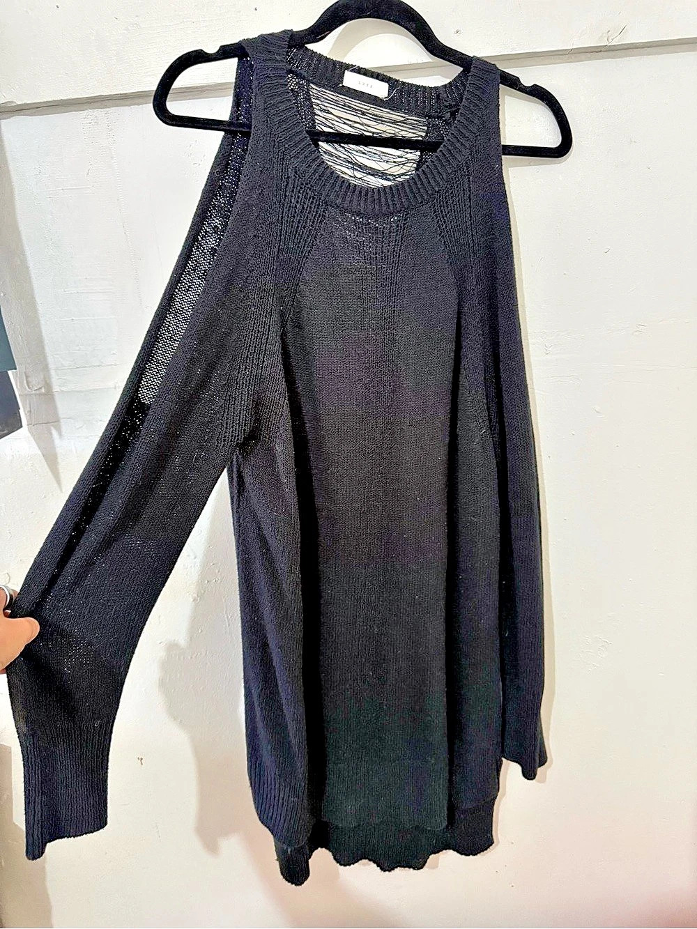 Black Long Sleeve Knit Top